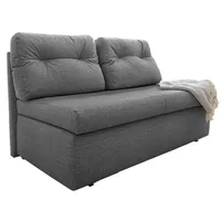 luma-home Schlafsofa 15119, 136 cm breit, Bettfunktion, Liegefläche 130x193 cm, Bettkasten, Mikrofaser Grau grau