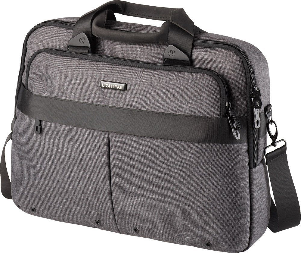 fixbag Laptoptasche grau, mit Trolley-Aufsteck-System grau