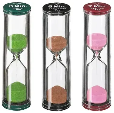 KÜCHENPROFI Sanduhr Teatime 3er Set - grün/braun/pink