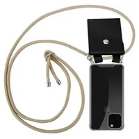 Cadorabo Schutzhülle für Apple iPhone 11 PRO MAX Hülle in Braun Handy Kette Kordel abnehmbares Etui