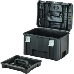DEWALT TSTAK VI Tiefe Werkzeugbox mit herausnehmbarer Trage mit IP54 Schutz (44l Volumen)