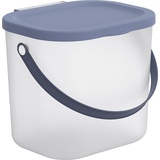Rotho Albula Aufbewahrungsbehälter mit Deckel 6L Waschmittelbox Aufbewahrungssystem Aufbewahrungsbox mit Griff aus Rezykliertem Kunststoff Aufbewahrung BPA-frei (Transparent/Dunkelblau)