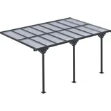 Outsunny höhenverstellbar Pergola mit Dach, 4x3m Gartenpavillon, Pergola Markise wetterfest, Sonnenschutz, Alu, Grau  Aosom.de