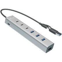 iTEC I-tec CAHUBMETAL7 USB-Hub 4+3 Port USB-A, USB-C® USB 3.1 Gen1 5 GBit/s Grau CAHUBMETAL7