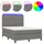 vidaXL Boxspringbett mit Matratze & LED Dunkelgrau 140x200 cm Stoff