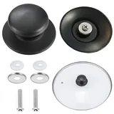 2 Stück Topfdeckelgriff,Topfdeckel Griff,Deckelknopf,Bakelit Deckel Griffe, Universal Deckelknauf,Bakelit Ersatzdeckelknöpfe,Topfgriffe Für Pfannendeckel Mit Loch Geeignet,Kasserolle,Ersatzknöpfe