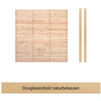 BM Massivholz Zaun 180 x 180 cm beige Massivholz 1 St.
