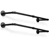 Ikodm Wandgarderobe 2er Set DIY Kleiderstange Wandmontage mit Haken, bis 65 kg belastbar, 92 x 25 cm Industrieller Stil Metallkleiderstangen