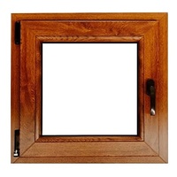 ECOPROF Kellerfenster | Langlebiges Kunststoff-Fenster | Maße 50x60 cm (500x600 mm) | Dreh-Kipp Fenster DIN Links | Farbe: Nussbaum (beidenseitig) | 70mm Profil