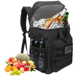 LuxusKollektion Kühltasche Kühlrucksack 43L Isoliert Kühltasche Camping Picknick Schwarz schwarz