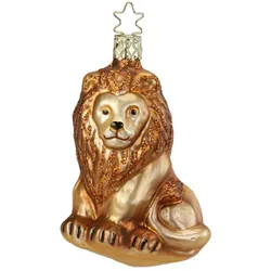 Christbaumschmuck Löwe König der Tiere Glas 9,5 cm braun