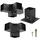 SOTech Anbau Set 6-tlg 2x Eckverbinder 1x Mittelverbinder 3x Bodenhülse) vierkant 100 x 100 mm Stahl Verzinkt schwarz Pulverbeschichtet für höchsten Korrosionsschutz