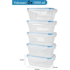 classbach Frischhaltedose rechteckig transparent 1 l 5-teiliges Set