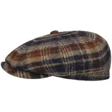 Stetson Hatteras Schirmmütze - Kariertes Flatcap - 100% Schurwolle - Herren - Ballonmütze für Herbst & Winter dunkelblau L (58-59 cm) - L