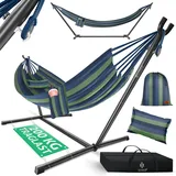 Kesser KESSER® Hängematte LAKE mit Gestell Doppelhängematte für 2 Personen-Stabiler Rahmen 200kg Belastbarkeit Indoor & Outdoor XXL Hängesessel Doppel Mehrpersonen Garten Pool Balkon Terrasse