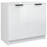 vidaXL Badschrank Hochglanz-Weiß 64,5x33,5x59 cm Holzwerkstoff