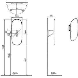 Vitra Plural 37,5 x 90 cm Eiche Dunkel