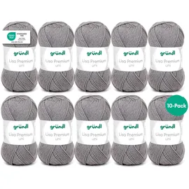 Gründl Strickgarn Lisa Premium Kieselgrau 10 St.