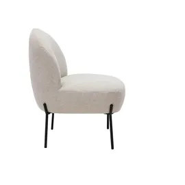 miliboo Sessel im beigen Samtdesign mit schwarzem Metall BELEY