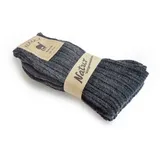 Sonia Originelli Norwegersocken 2 Paar Alpakasocke "Dick" Winter Warm Schaf Wolle 2er-Set schwarz 43