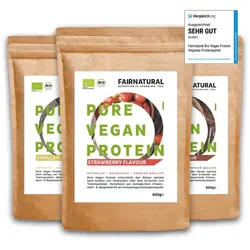 Bio Veganes Proteinpulver 3er Bundle (Vanille, Schoko, Erdbeere)