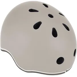 GLOBBER Helm GO-UP Lights - Schutzhelm für Kinder, Gr. XXS/XS 45-51, größenverstellbar, LED-Rücklicht, Taupe