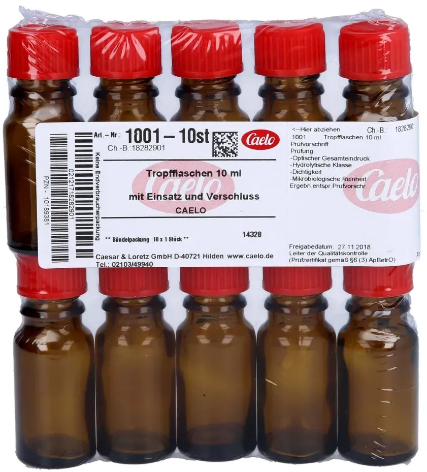 Tropfflasche 10 Ml Braun M.einsatz+verschluss