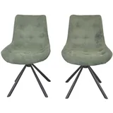 Esszimmerstuhl Stühle 2er-Set Grün Speisestühle Küchenstuhl Polsterstuhl Stuhl