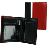 Drachenleder Herren Portemonnaie schwarz rot