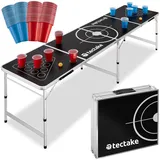 Tectake Bierpongtisch klappbar 60 cm x 240 cm x 70 cm 100 St. Schwarz