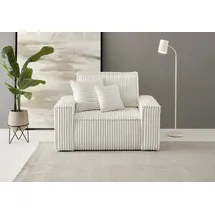OTTO home Loveseat FINNLEY Cord 120 x 85 x 86 cm Beige inkl. Zierkissen