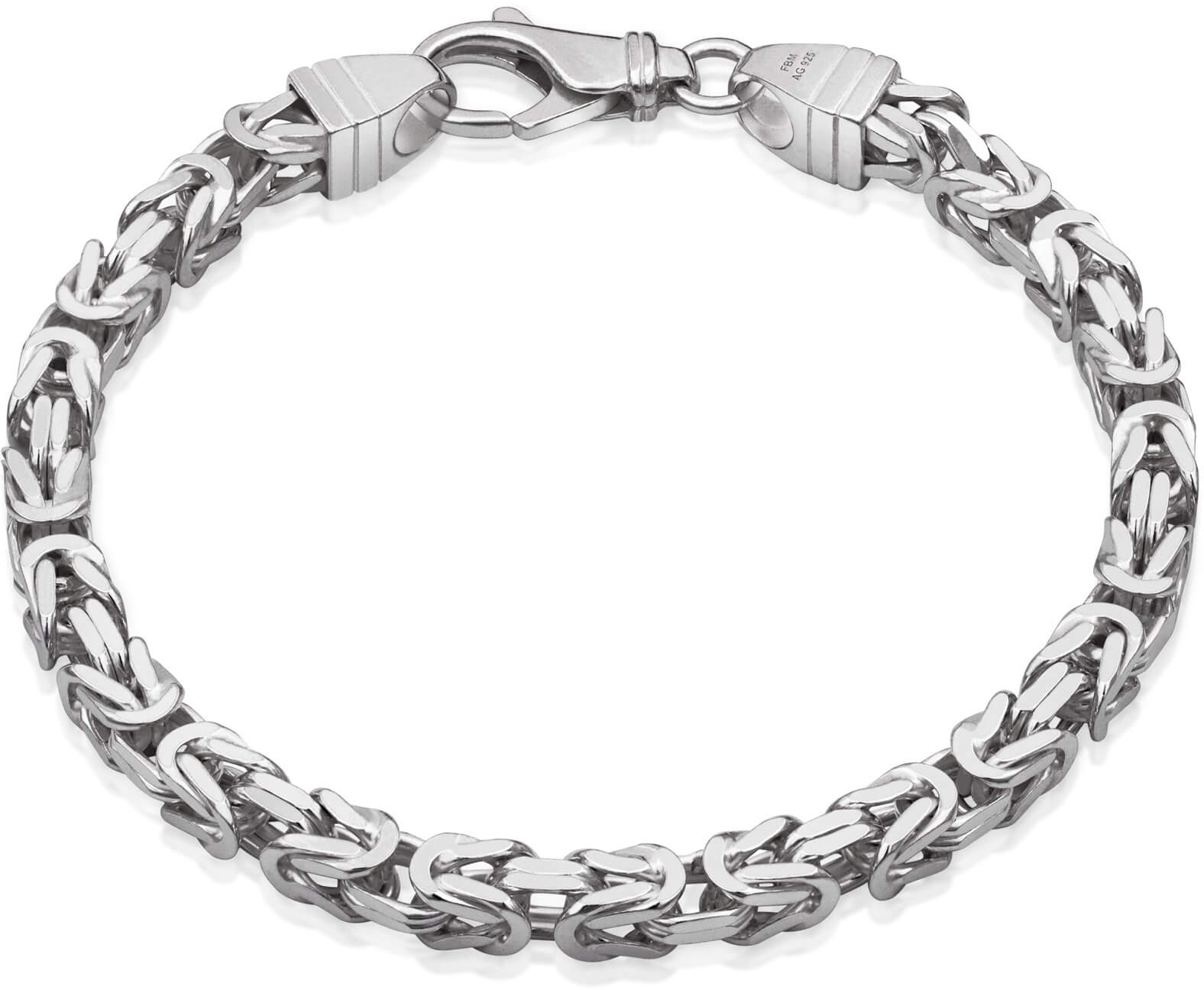 Robustes Armband Königskette 4,7mm breit 19cm - 23cm | Herrenarmband aus echtem 925 Sterling Silber 19cm