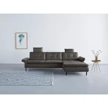 Home Affaire Ecksofa HOME AFFAIRE "Birkholm L-Form", grau (anthrazit), B:267cm H:83cm T:174cm, 100% Polyester, Sofas, Ecksofa, Armlehnverstellung, auch in Easy Clean Bezug - mit Wasser zu reinigen