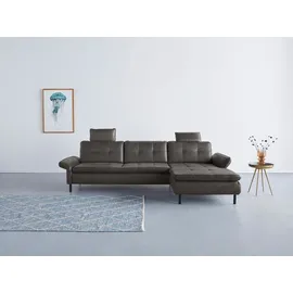 Home Affaire Ecksofa HOME AFFAIRE "Birkholm L-Form", grau (anthrazit), B:267cm H:83cm T:174cm, 100% Polyester, Sofas, Ecksofa, Armlehnverstellung, auch in Easy Clean Bezug - mit Wasser zu reinigen