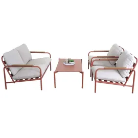 Mendler HWC-O11 Loungeset terrakotta/beige