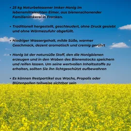 BIENEN SCHMIDT 25 kg Eimer lebensmittelecht Original Deutscher Honig Sommerblütenhonig