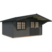 Palmako Gartenhaus Sally 15,5 m2 - 44 mm dunkelgrau/anthrazit