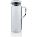 kela 11397 Saftkrug aus Glas, Edelstahl-Deckel, 1,0 l, Pitcher