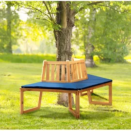 Promadino Baumbank Ø 205 cm 180° braun inkl. Polster