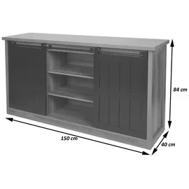 MCW Sideboard K75 150 x 84 x 40 cm Naturfarben / Schwarz