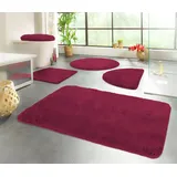 Kinzler Badematte »Chaozhou«, Höhe 20 mm, rutschhemmend beschichtet, fußbodenheizungsgeeignet, Badteppich, Uni Farben, als rechteckig, rund & Set erhältlich rot