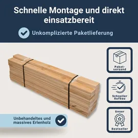 Betten-ABC KSP-500 Premium Rollrost aus Erle Massivholz 90 x 200 cm