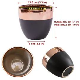 H&D Manufaktur Jinfa Ø 13,5 x 13 cm Mattschwarz mit goldenem Finish