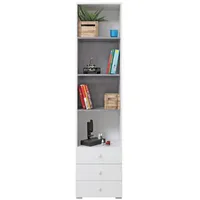 Deine Möbel 24 Kinderregal, Weiß, Grau, Holzwerkstoff, 45x190x40 cm,