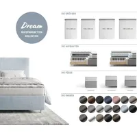 DeLife Boxspringgestell Dream-Great 160x200 cm Mikrofaser Anthrazit - Grau