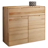 Lomadox Kommode KALAMANTA-69, Massivholz Sideboard Schrank Aufbewahrungsschrank modern in Buche braun