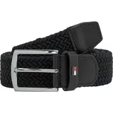 Tommy Hilfiger Flechtgürtel DENTON ELASTIC 3,5 cm breit Größenverstellbar schwarz 95