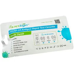 COVID-19 Antigen-Schnelltestkasette (Nasenabstrich) ExactSign – Laientest 1er