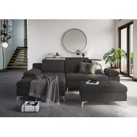 sit&more Stauraumhocker SIT & MORE "Latigo", grau (fango), B:98cm H:44cm T:68cm, Hocker, Hocker mit Stauraum Polsterhocker, inklusive Stauraum