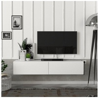moebel17 TV-Lowboard Aristo weiß B/H/T: ca. 135x25x31,6 cm - weiß
